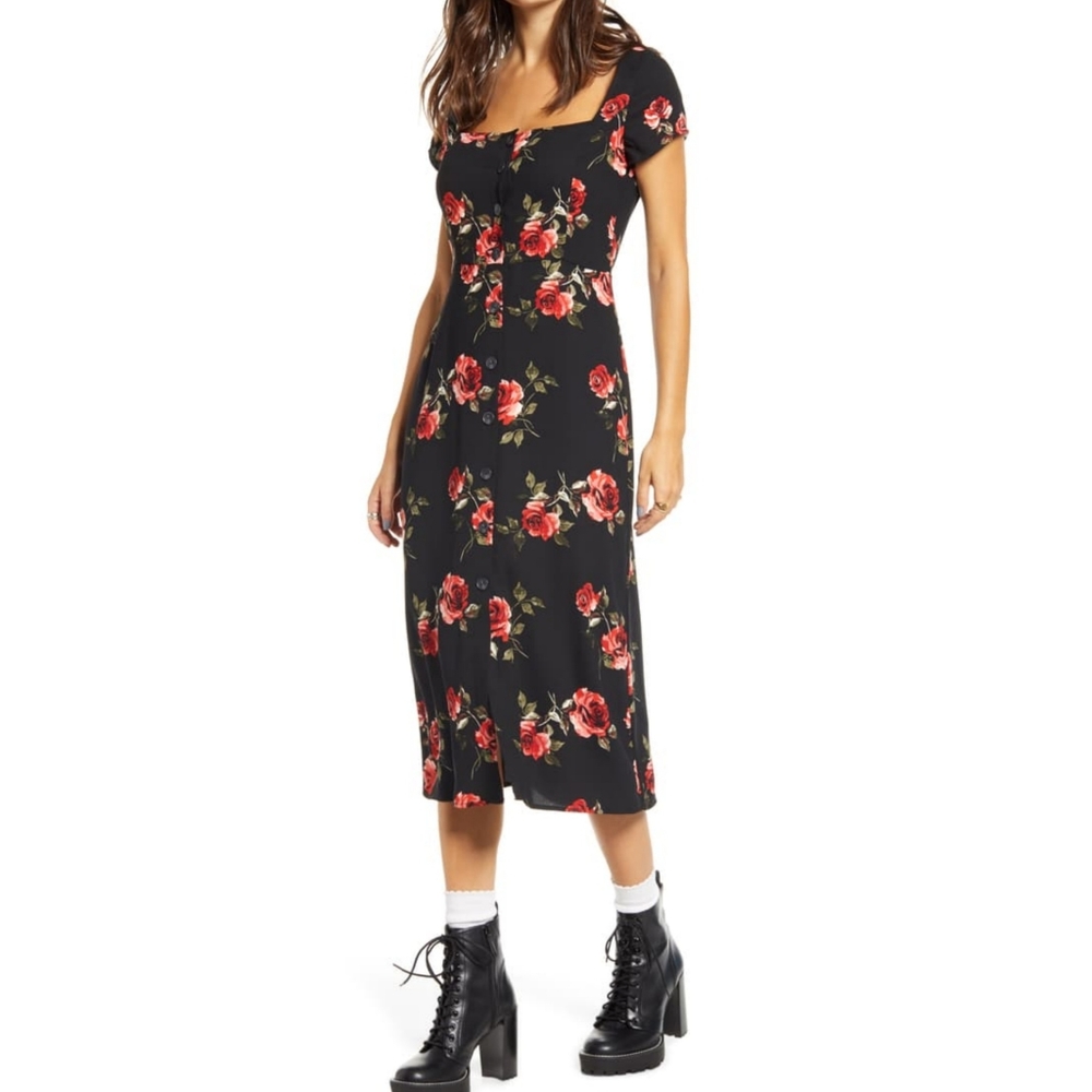 Claudia Sulewski- Floral Button Front Midi Dress